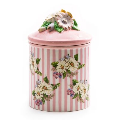 Wildflowers Small Canister - Pink mackenzie-childs Panama 0