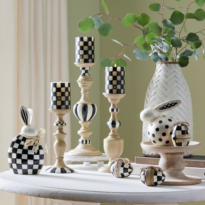 MacKenzie-Childs  Courtly Pillar Candle Holders, Set of 3