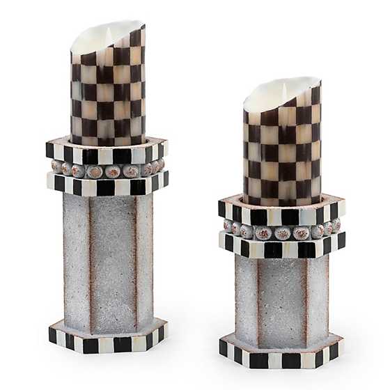 Honeycomb Pillar Candle Holders - Set of 2 image two
