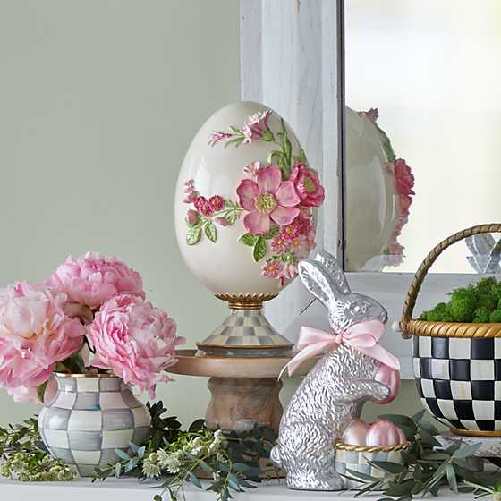 Touch of Pink Floral Pedestal Egg image two