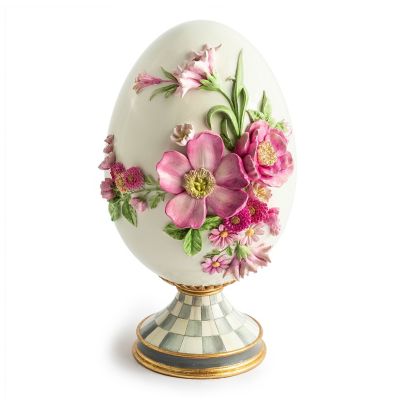 Touch of Pink Floral Pedestal Egg mackenzie-childs Panama 0