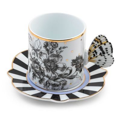 Butterfly Toile Mug & Saucer Set