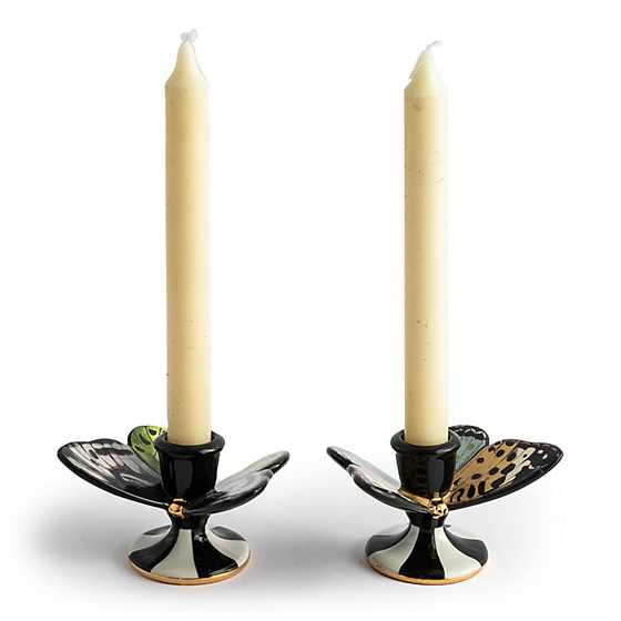 Butterfly Toile Candle Holders - Set of 2 image three