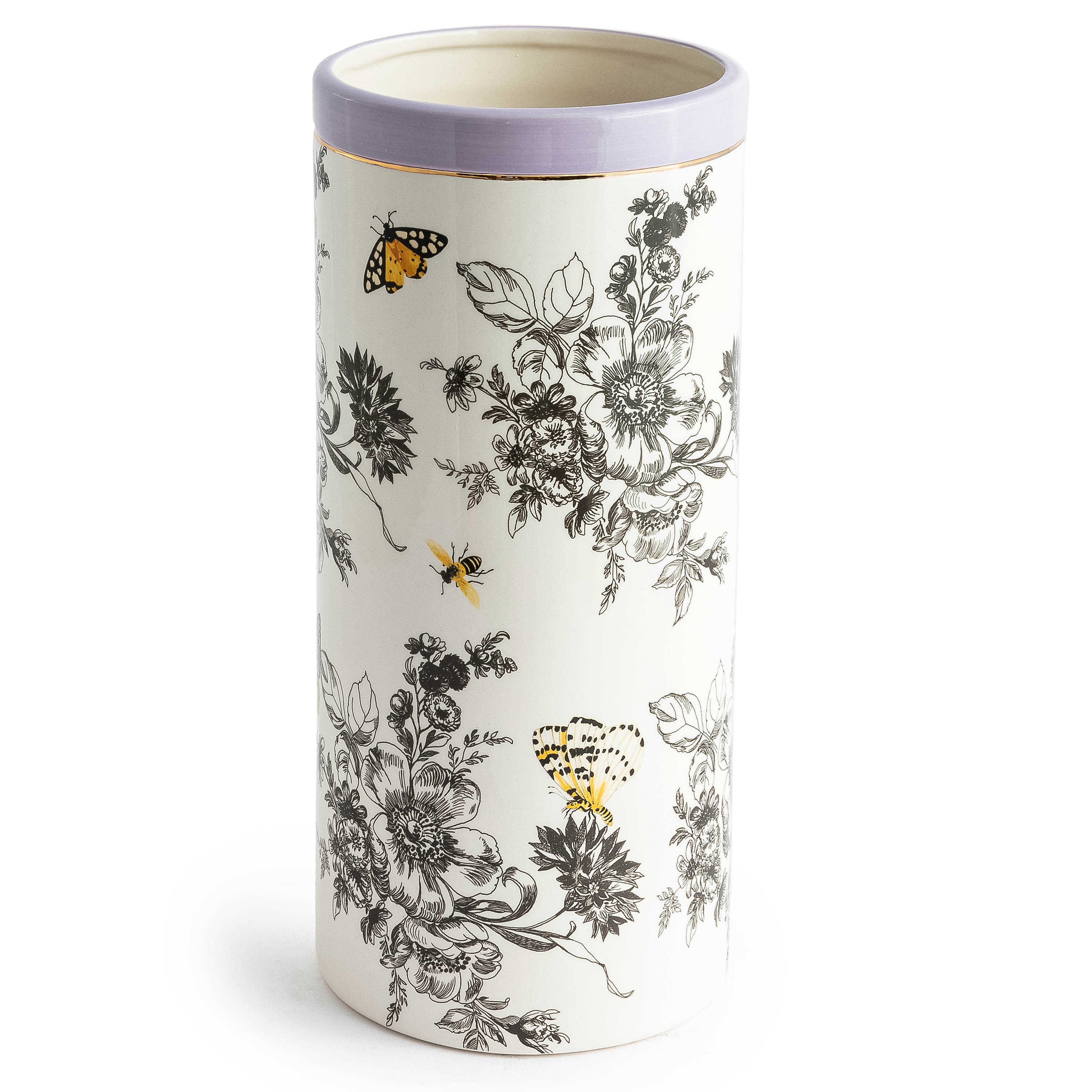 Butterfly Toile Tall Vase mackenzie-childs Panama 0