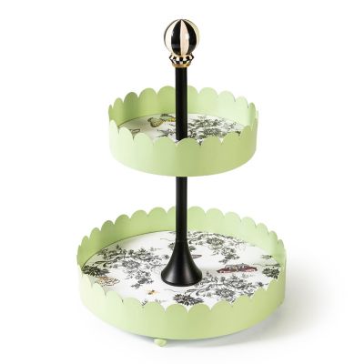 Butterfly Toile Two Tiered Stand