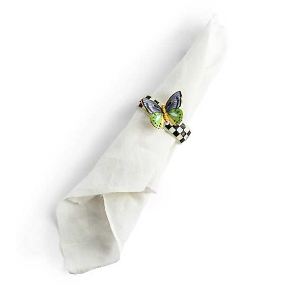 Butterfly Toile Napkin Rings - Set of 4 image two