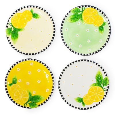 Lemon Dessert Plates, Set of 4