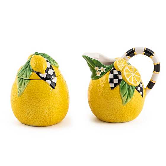 Lemon Creamer & Sugar Set image two