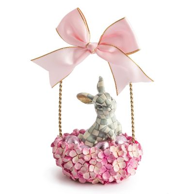 Touch of Pink Bunny Basket mackenzie-childs Panama 0