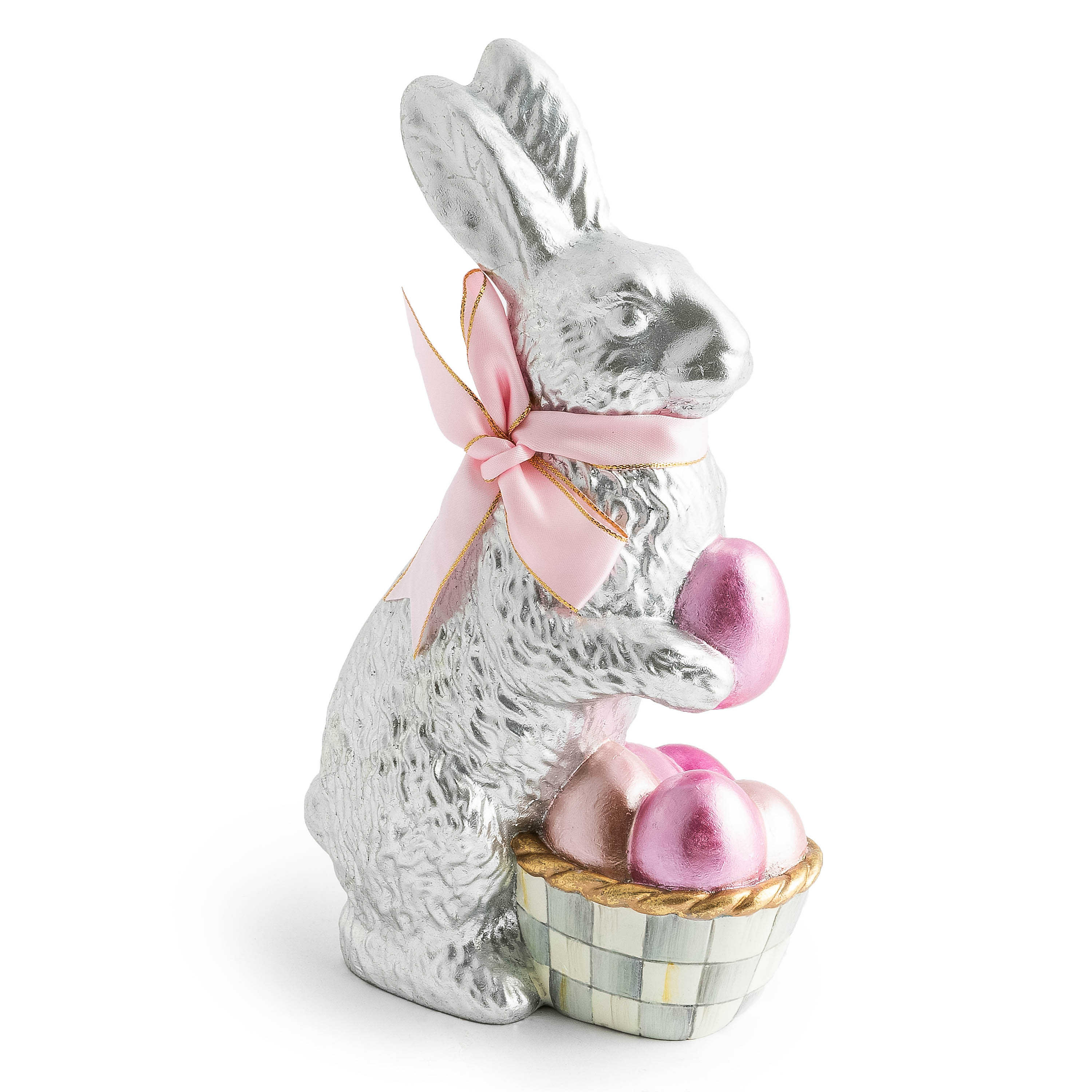 Touch of Pink Foil Bunny - Silver mackenzie-childs Panama 0