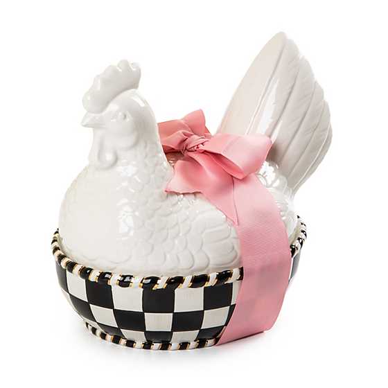 White Chicken Lidded Dish image two
