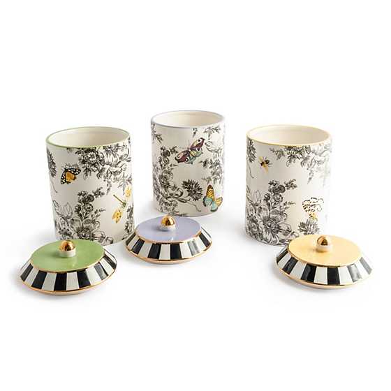 Butterfly Toile Canisters - Set of 3 image three