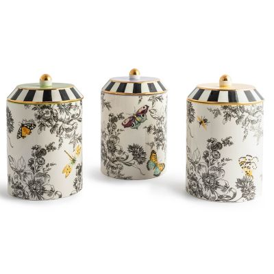 Butterfly Toile Canisters, Set of 3