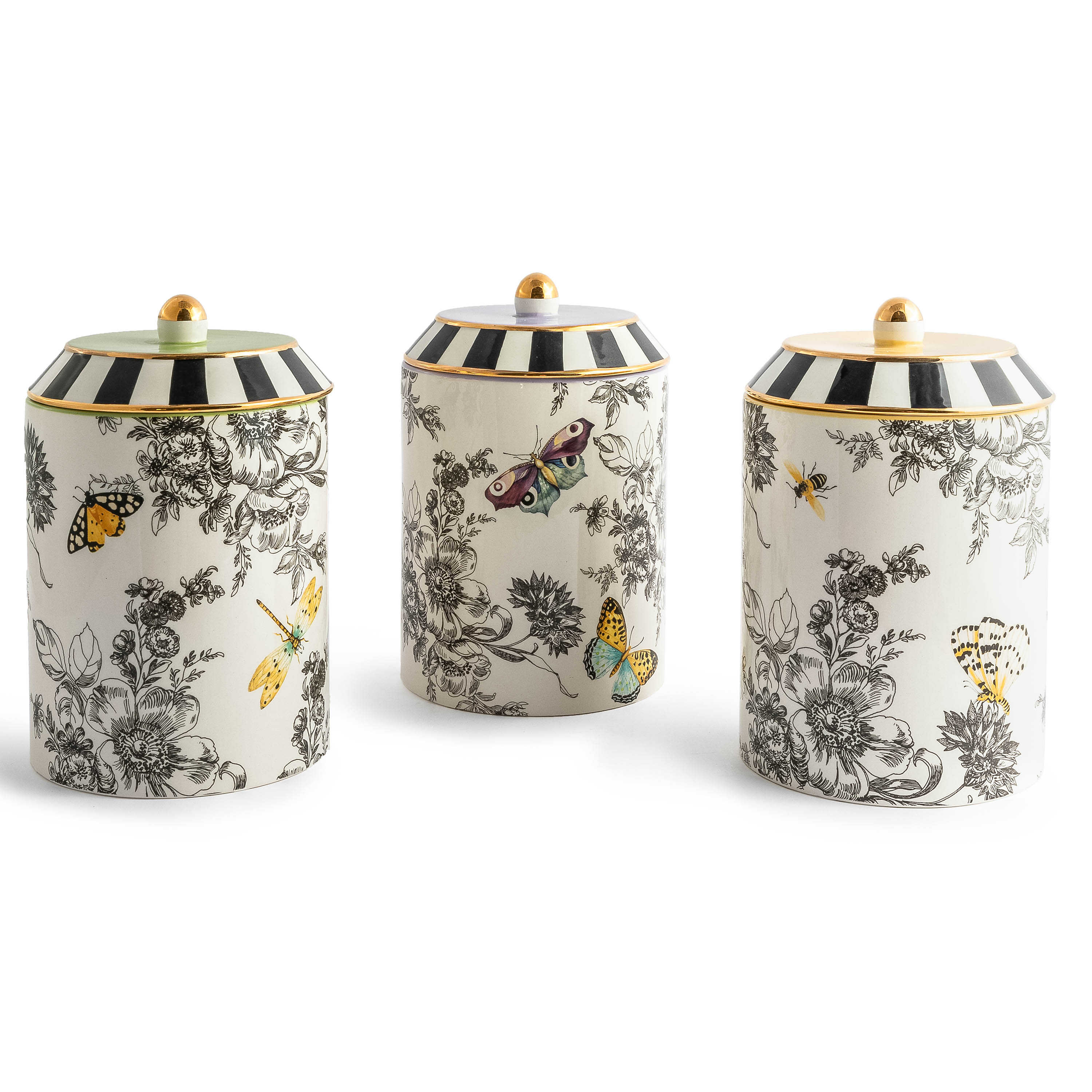 Butterfly Toile Canisters, Set of 3 mackenzie-childs Panama 0