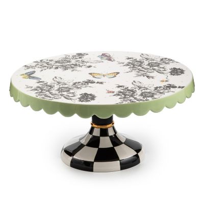 MacKenzie-Childs | Butterfly Toile Large Pedestal Platter