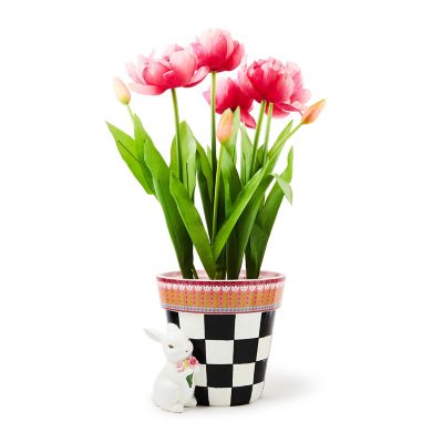 Calico Potted Tulip with Bunny mackenzie-childs Panama 0