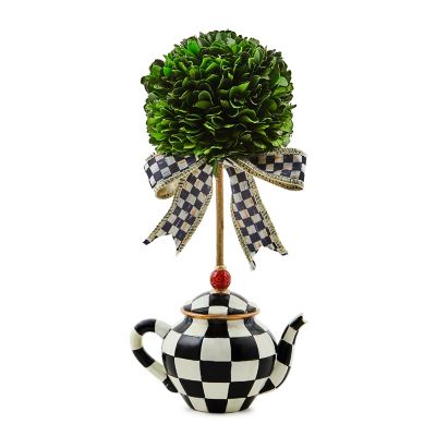 Courtly Check Teapot Boxwood Topiary mackenzie-childs Panama 0