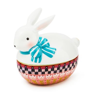 Calico Oval Lidded Bunny Dish mackenzie-childs Panama 0