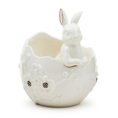 White Rabbit Ceramic Cracked Egg Bunny Bowl mackenzie-childs Panama 0