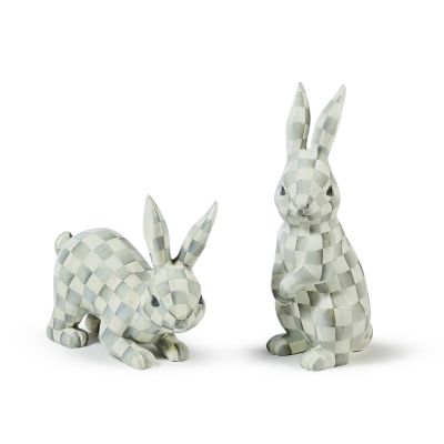 Sterling Check Trophy Bunnies, Set of 2 mackenzie-childs Panama 0