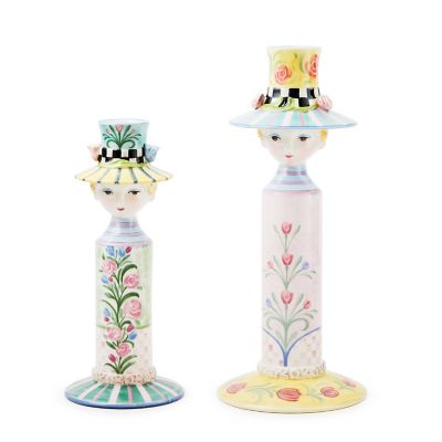 Rosy Meadow Lady Candle Holders, Set of 2 mackenzie-childs Panama 0