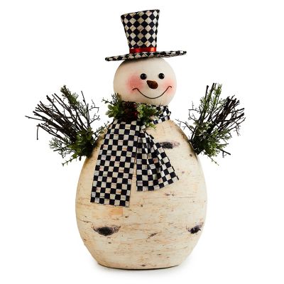 Farmhouse Holiday Large Birch Snowman Figurine mackenzie-childs Panama 0