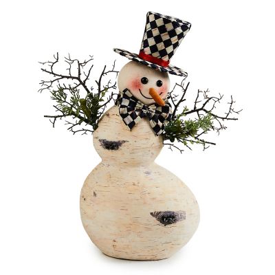 Farmhouse Holiday Small Birch Snowman Figurine mackenzie-childs Panama 0