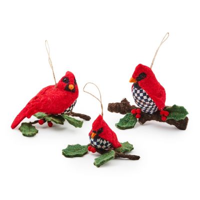 Cozy Christmas Felt Cardinal Ornaments, Set of 3 mackenzie-childs Panama 0