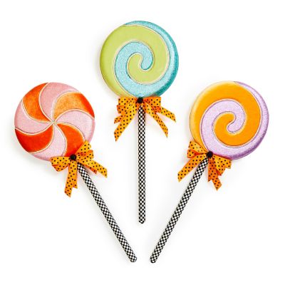 Trick or Treat Plush Medium Lollipops, Set of 3 mackenzie-childs Panama 0