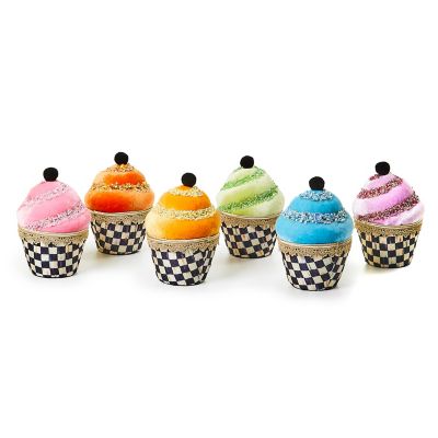 Trick or Treat Check Plush Cupcakes, Set of 6 mackenzie-childs Panama 0