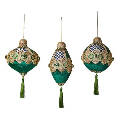 Emerald Luxe Bauble Ornaments, Set of 3 mackenzie-childs Panama 0