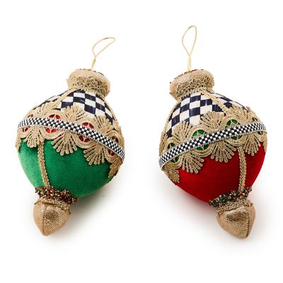 Cozy Christmas Velvet Bauble Ornaments, Set of 2 mackenzie-childs Panama 0