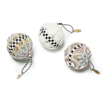 Crystal Palace Beaded Ball Ornaments, Set of 3 mackenzie-childs Panama 0