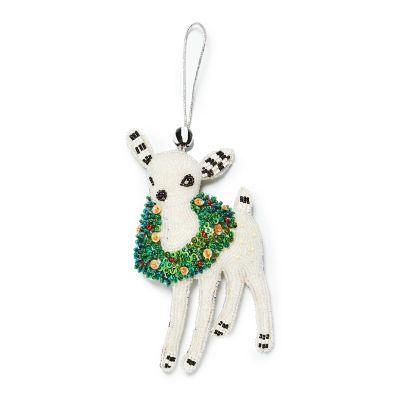 Deary Deer Beaded Ornament mackenzie-childs Panama 0