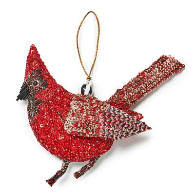 Cardinal Beaded Ornament mackenzie-childs Panama 0