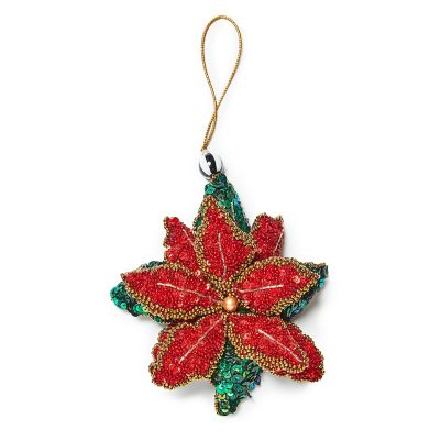 Poinsettia Beaded Ornament mackenzie-childs Panama 0