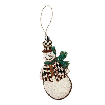 Snowman Beaded Ornament mackenzie-childs Panama 0