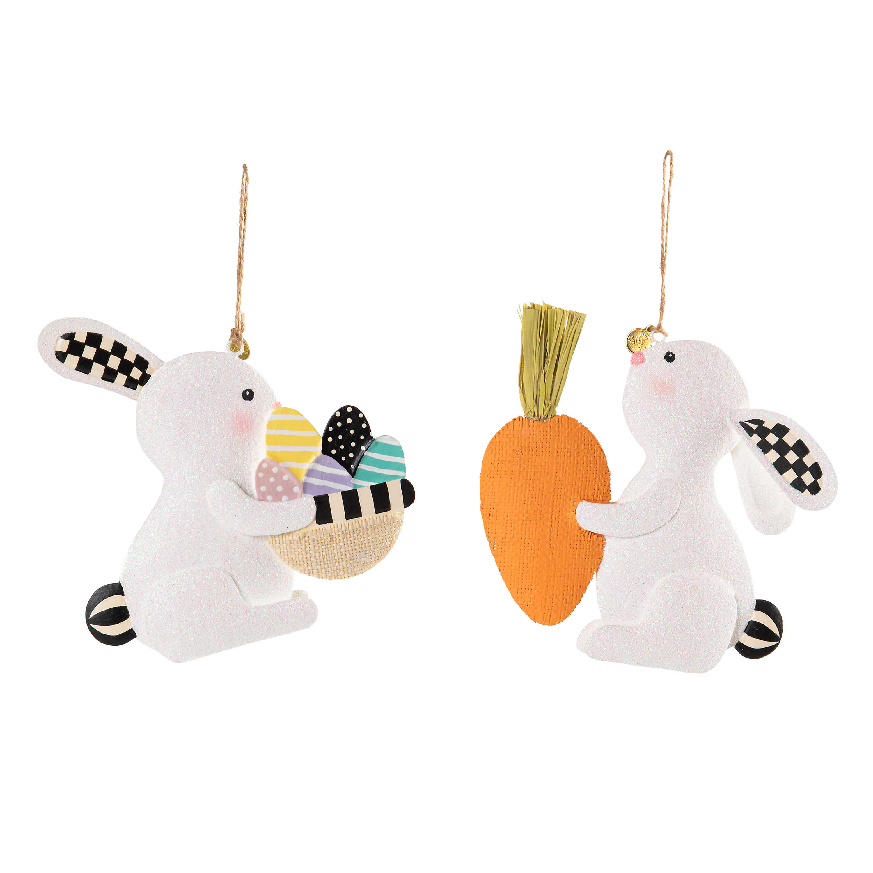 Bunny Ornaments - Set of 2 mackenzie-childs Panama 0
