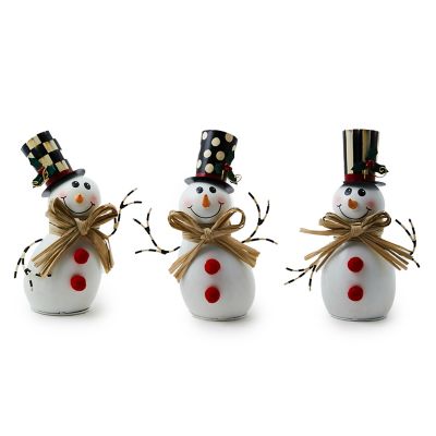 Cozy Christmas Tin Snowmen, Set of 3 mackenzie-childs Panama 0