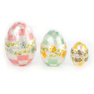 MacKenzie-Childs | Pastel Floral Nesting Eggs - Set of 3
