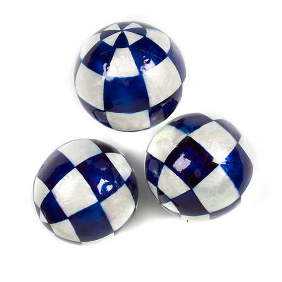 Royal Check Capiz Balls - Large - Set of 3 image two