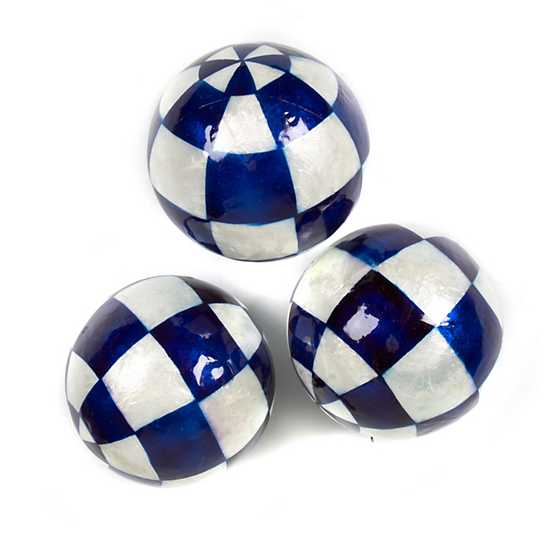 Royal Check Capiz Balls - Large - Set of 3