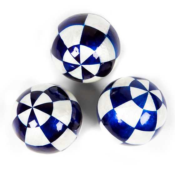 Royal Check Capiz Balls - Small - Set of 3 image one