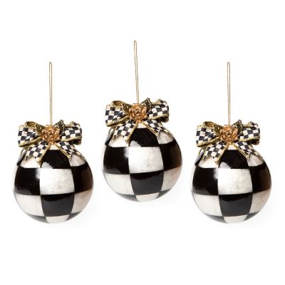 Farmhouse Check Capiz Ornaments - Set of 3 mackenzie-childs Panama 0