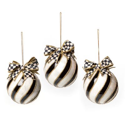 Striped Swirl Capiz Ornaments, Set of 3 mackenzie-childs Panama 0