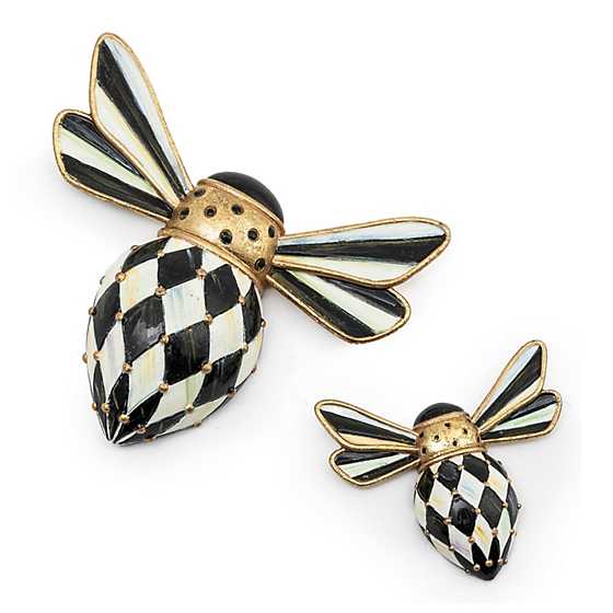 Courtly Check Bee Magnets, Set of 2