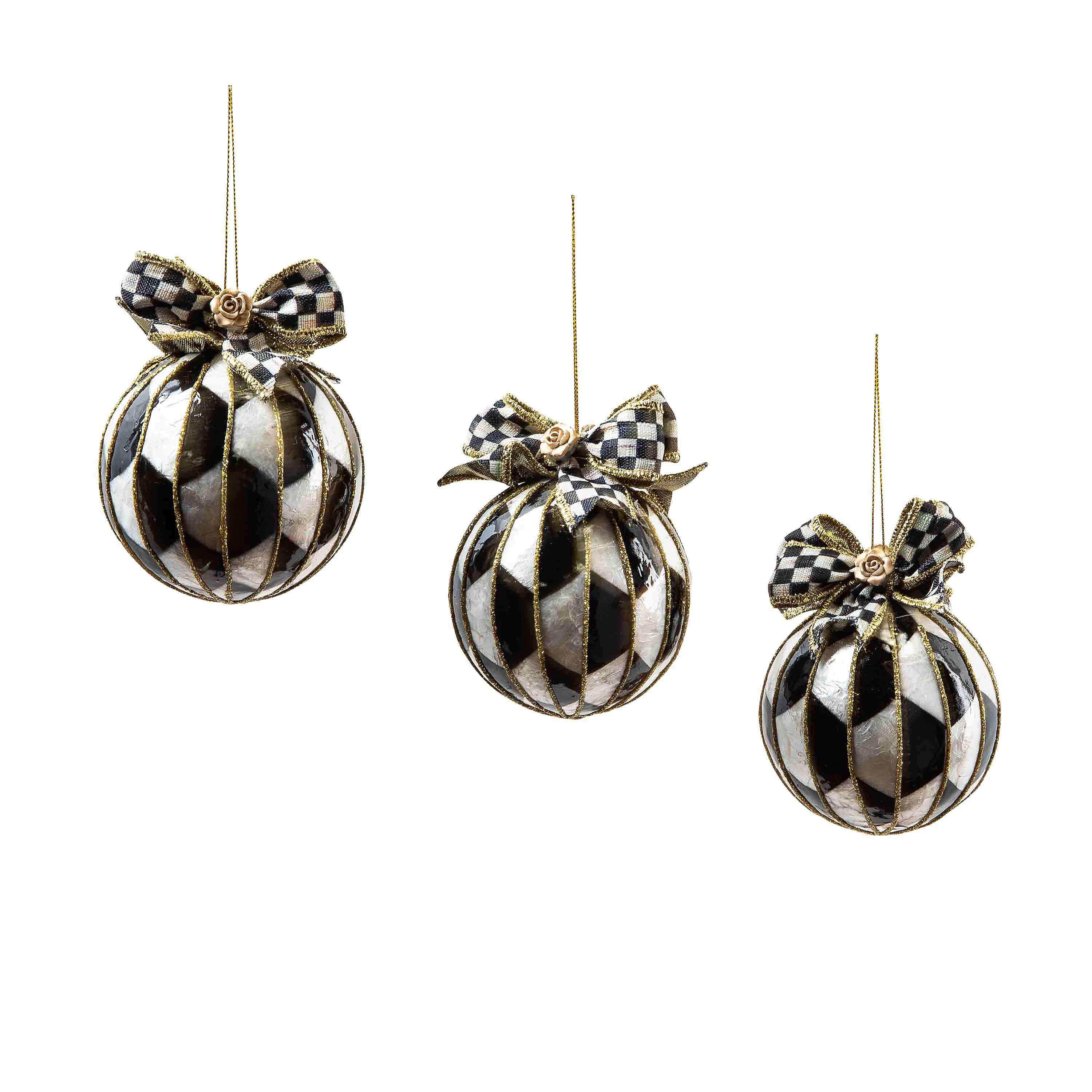 Glam Up Capiz Ball Ornaments, Set of 3 mackenzie-childs Panama 0