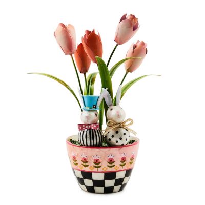 Calico Potted Tulip with Bunnies mackenzie-childs Panama 0