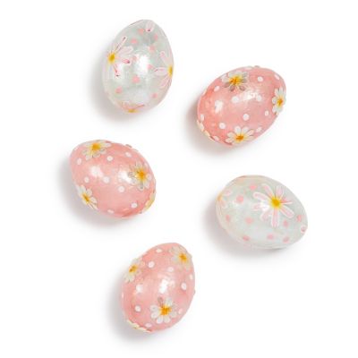 Rosy Meadow Floral Eggs, Set of 5 mackenzie-childs Panama 0