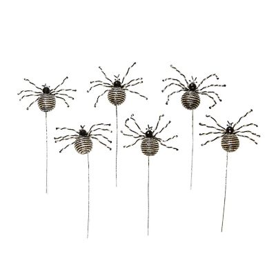 Black & White Beaded Spider Picks, Set of 6 mackenzie-childs Panama 0